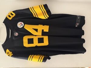 Nike Steelers Jersey #84 size 3X-L color black/yellow pre owned.